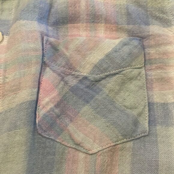 Rails Girls Blue & Pink Plaid Button Down Shirt - Picture 4 of 6